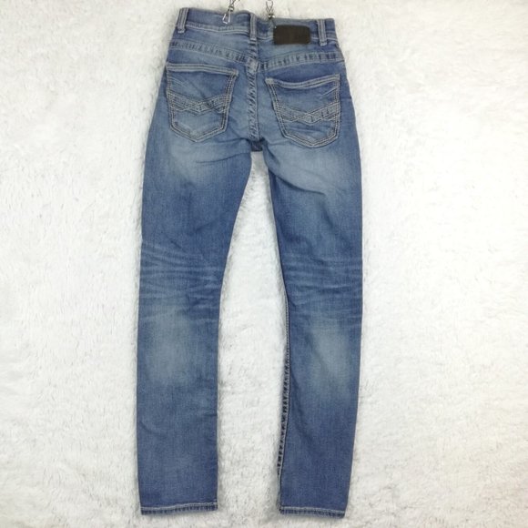 BKE Mens Jeans Alec Straight Leg‎ Blue Denim Stone Wash Whiskering 28 - Picture 3 of 14